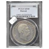 1883 HAWAII DOLLAR PCGS XF45 RARE