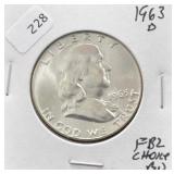 1963 D FRANKLIN HALF DOLLAR FBL CHOICE BU