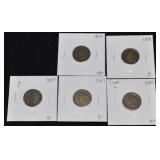 5 NICE INDIAN HEAD CENTS