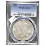 1923 PEACE DOLLAR PCGS MS65