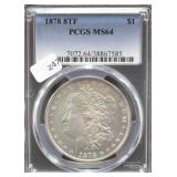 1878 8 TF PCGS MS64 MORGAN DOLLAR