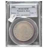 1806 PCGS XF40 DRAPED BUST HALF RARE