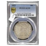 1833 BUST HALF DOLLAR PCGS AU55
