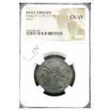 275 BC SICILY SYRACUSE NGC CHVF AE27