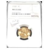 1939 NGC MS65 RD LINCOLN