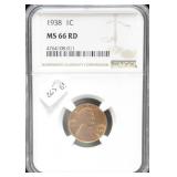 1938 NGC MS65 RD LINCOLN