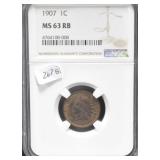 1907 NGC MS63RB INDIAN HEAD CENT
