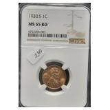 1930 S NGC MS65 RED LINCOLN