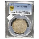 1897 BARBER HALF DOLLAR PCGS MS62