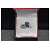 EMERALD CUT TANZANITE DINNER RING