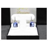8.11 CT. EMERAL CUT TANZANITE EARRINGS