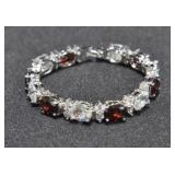 18.88 CT. GARNET AND WHITE SAPPHIRE ESTATE STYLE