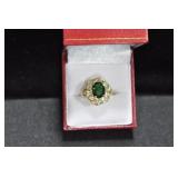 OVAL CUT EMERALD DINNER RING