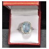 7.25 CT. ARCTIC BLUE TOPAZ ESTATE TYPE RING
