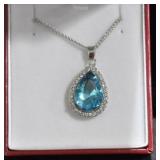 9.88 CT. PEAR CUT BLUE TOPAZ ESTATE STYLE