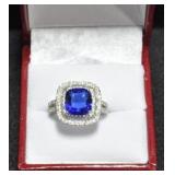 CUSHION CUT SAPPHIRE DINNER RING