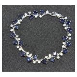 SAPPHIRE AND WHITE TOPAZ DINNER BRACELET