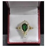 PEAR CUT EMERALD STYLE RING