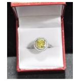 ROUND CUT YELLOW TOPAZ DINNER RING
