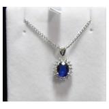 OVAL CUT SAPPHIRE ESTATE TYPE NECKLACE
