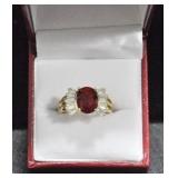3.95 CT. PEAR CUT RUBY ESTATE TYPE RING
