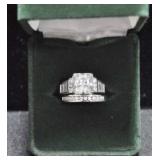 4.55 CT. NEAR FLAWLESS WHITE SAPPHIRE WEDDING SET