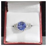 ROUND CUT DESIGNER TANZANITE ESTATE STYLE RING