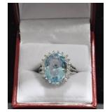9.78 CT. BLUE TOPAZ ESTATE STYLE RING