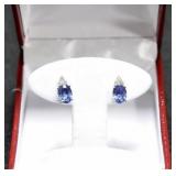 OVAL CUT TANZANITE DINNER EARRINGS