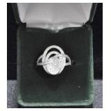 CUSTOM WHITE SAPPHIRE PAVE EVENING RING