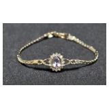OVAL CUT AMETHYST ESTATE TYPE BRACELET