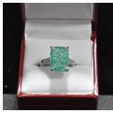 4.55 CT. CUSTOM "CRUSHED" EMERALD ESTATE TYPE RING