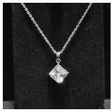 3 CT. SQUARE CUT WHITE SAPPHIRE NECKLACE