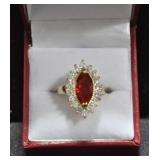 MARQUIS CUT RUBY ESTATE STYLE RING