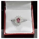 OVAL CUT ARCTIC RUBY DINNER RING