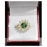 ROUND CUT EMERALD DINNER RING