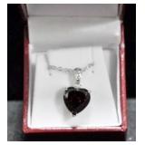 3.11 CT. GARNET HEART NECKLACE