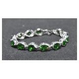 12.25 CT. PEAR CUT EMERALD TENNIS BRACELET