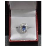 OVAL CUT TANZANITE ESTATE STYLE RING