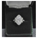 NEAR FLAWLESS WHITE TOPAZ DINNER RING