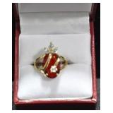 3.12 CT. OVAL CUT GARNET ESTATE STYLE RING