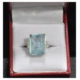 6.82 CT. BLUE TOPAZ ESTATE STYLE RING