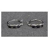 3 STONE SAPPHIRE EARRINGS