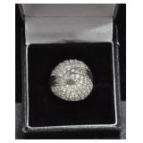 WHITE SAPPHIRE PAVE EVENING RING