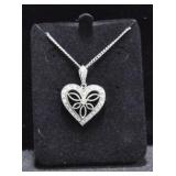 WHITE TOPAZ HEART NECKLACE