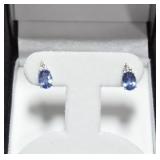 OVAL CUT TANZANITE ESTATE TYPE EARRINGS