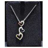 DIAMOND 3 HEART NECKLACE