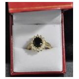 OVAL CUT ONYX EVENING RING