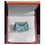8.27 CT. BLUE TOPAZ ESTATE STYLE RING