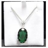 10.88 CT. EMERALD SOLITAIRE NECKLACE